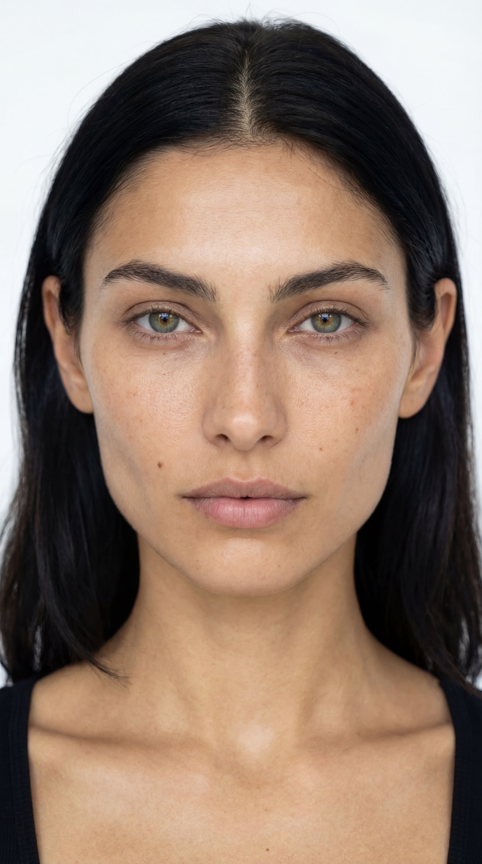 The created model — neutral identity portrait