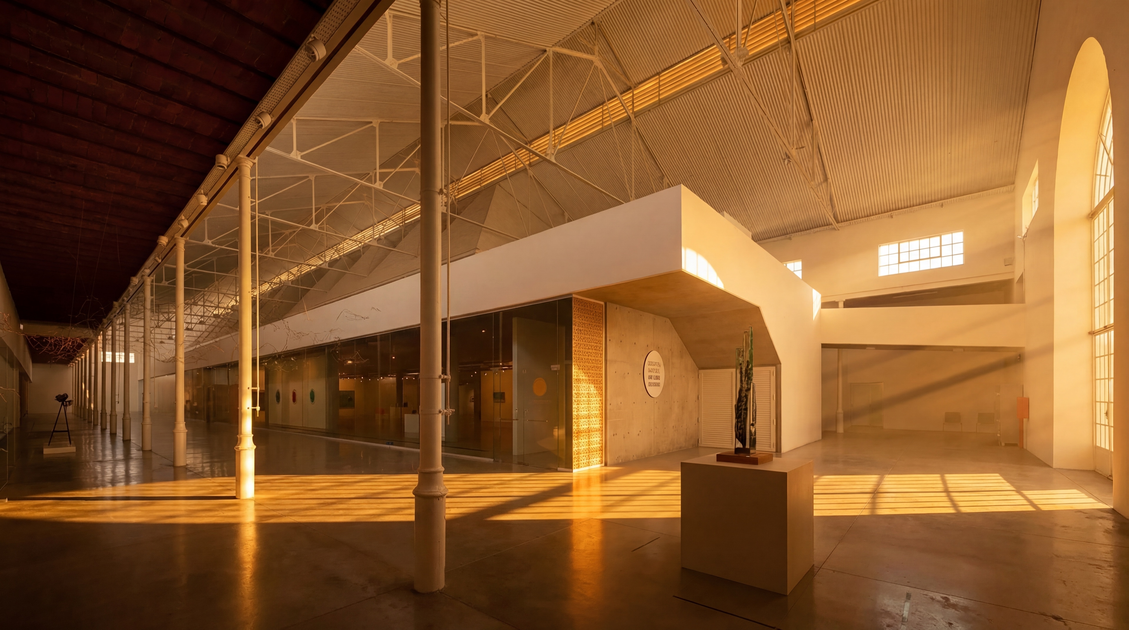 Main hall — clay render to final grade — final